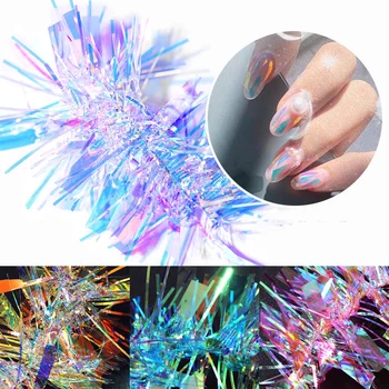 Aurora Nail Art Nalepke Nezakonitih Broken Glass Folijo Papir Laser Zrcalne Folije Holografski Nalepko Manikura Odlikovanja