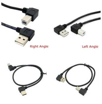 Pravo in Levega Kota USB 2.0 A Moški na USB B Moški Tip B BM pravim Kotom Tiskalnik, skener za 90 stopinj kabel 50 cm 100 cm BM pod Kotom Kabel