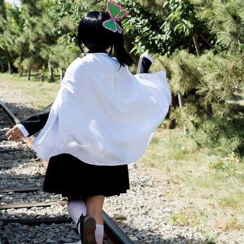 Anime Demon Slayer Cosplay Kostum Kimetsu ne Yaiba Kanao Tsuyuri Kanawo Kimono Obleko Kisatsutai Ekipa Enotna Spusti Ladje