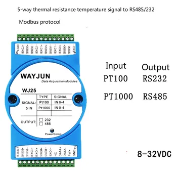 5-način Toplotno Odpornost na Temperaturo Signal RS485/232 Modbus Protokol Oddaljenega IO Temperatura Pridobivanje Podatkov Modul