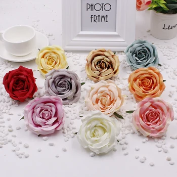 50pcs/veliko umetno cvetje svile rose cvet glavo diy papirnate rože glave v ozadju stene poročno dekoracijo doma pribor